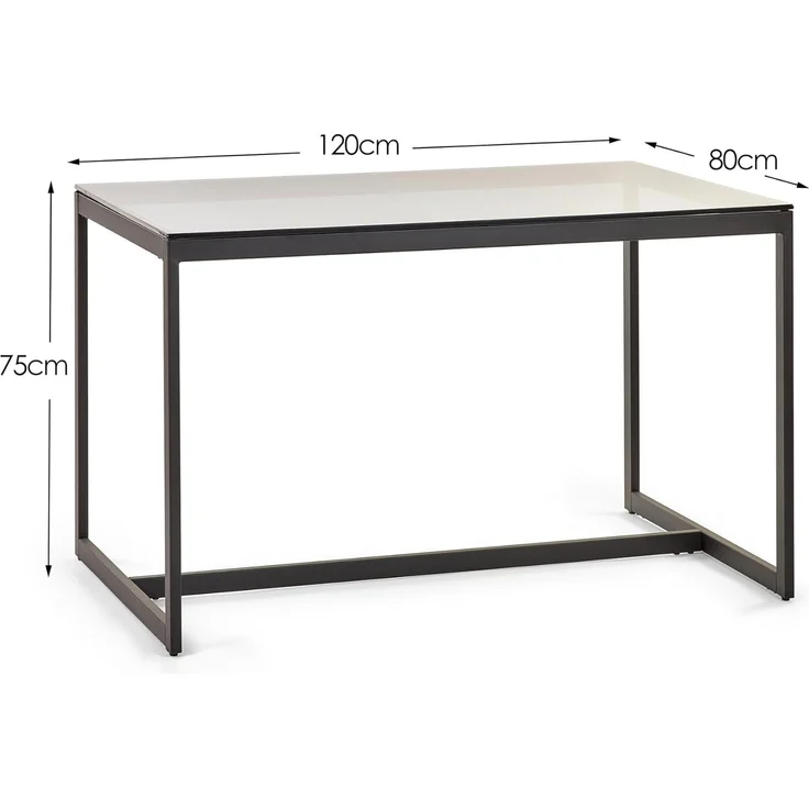 Julian Bowen Esstisch Chicago, Rauchglas/Schwarz, Einheitsgröße – Bild 2