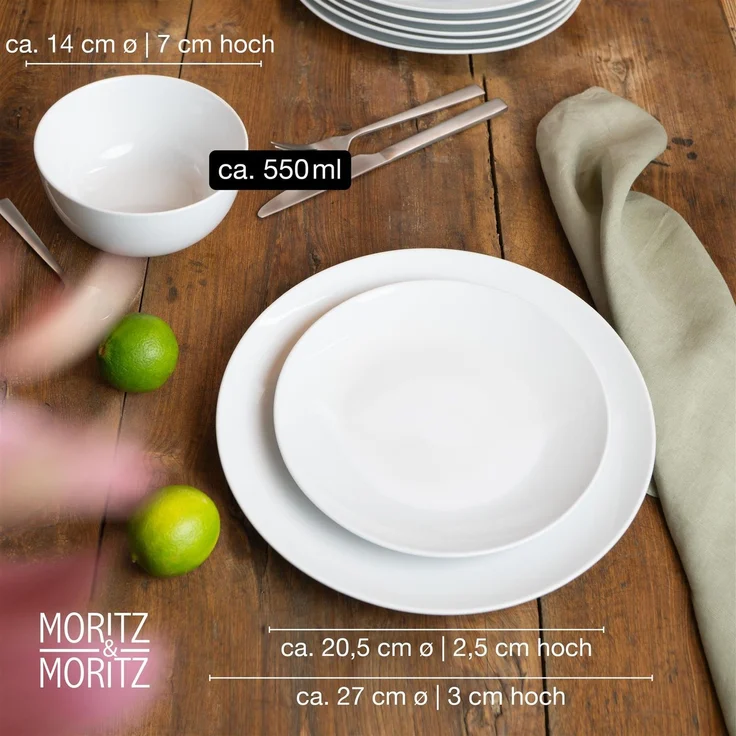 Moritz & Moritz BASIC 18tlg Geschirrset weiß – Bild 2