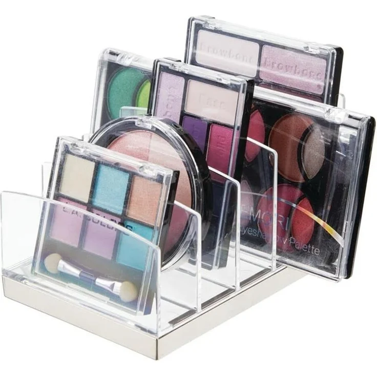 Schminkaufbewahrung Kosmetik Organizer mDesign Make-up Box transparent/silber – Bild 5