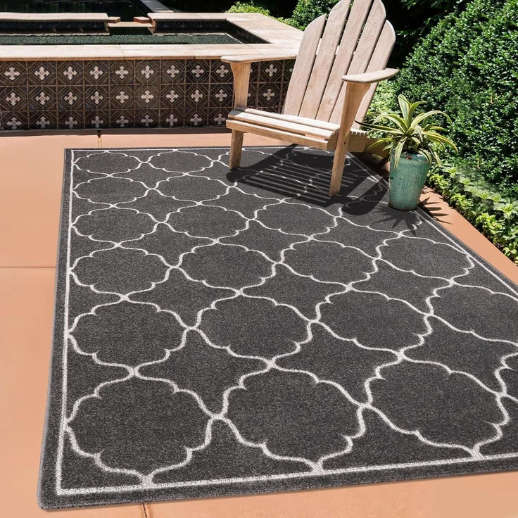 Sanat 'Berlin' Teppich, Höhe: 6 mm, In -und Outdoor geeignet, Grau, 240 x 330 cm – Bild 1
