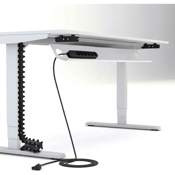 ASSMANN Horizontaler Kabelkanal Flex-big + Vertikale Kabelführung + 6-fach Steckdose Signalweiß 128 x 16 x 10 cm Metall