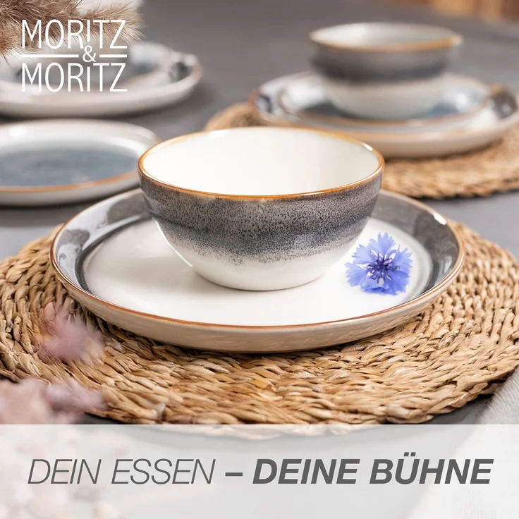 Moritz & Moritz TARENTO grau Geschirrset 24 tlg. – Bild 7
