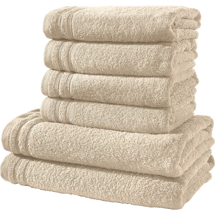 Erwin Müller Handtücher Frottier-Set "Heidelberg" 6-tlg, Frottier (6-St), Walk-Frottier Uni