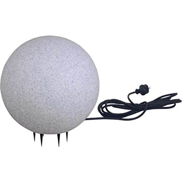 TRANGO Gartenleuchte, *NATURE* 3er Set Kugellampe 23400G Granit-Optik Gartenkugel, Außenleuchte Lieferumfang je 1x Ø 20, 30, 40cm, IP65 Strahlwassergeschützt für Außen und Innen geeignet – Bild 9
