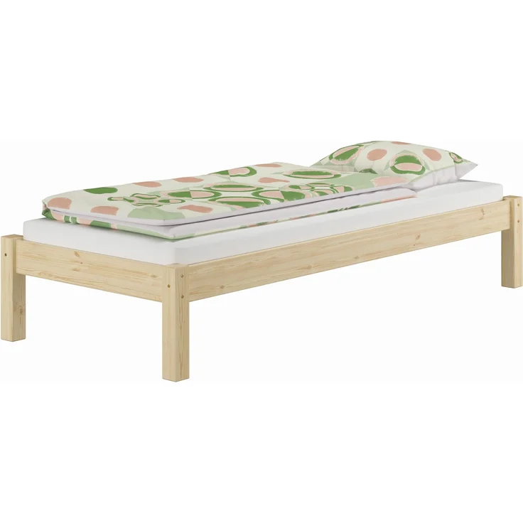 Massivholzbett Futonbett 100x200 Kiefer unbehandelt V-60.35N-10ohne Zubehör – Bild 1