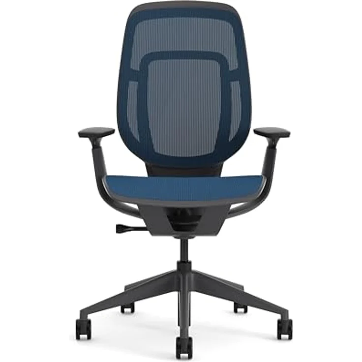 Karman Steelcase Ergonomischer Bürostuhl, höhenverstellbarer Stuhl mit Baltic-Blau Bezug – Bild 5