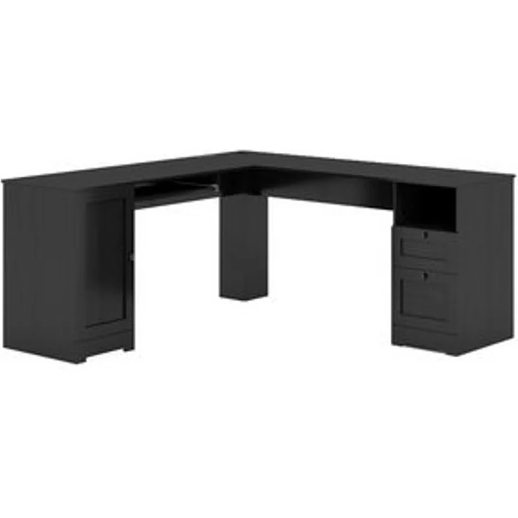 COSTWAY Eckschreibtisch, Computertisch mit Ladestation, Schrank, 2 Schubladen – Bild 6