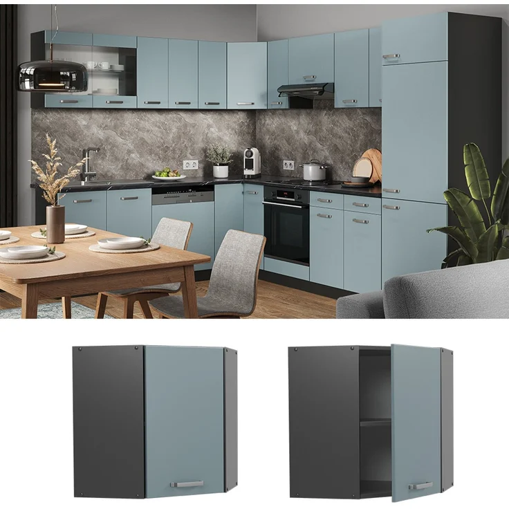 Eckhängeschrank R-Line Blau-Grau 57 cm Vicco – Bild 2