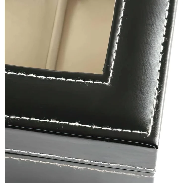 Sinoba Uhrenbox Uhrenkoffer Uhrenbox für Uhrensammlung in Leder-Optik Echtglas-Fenster – Bild 7