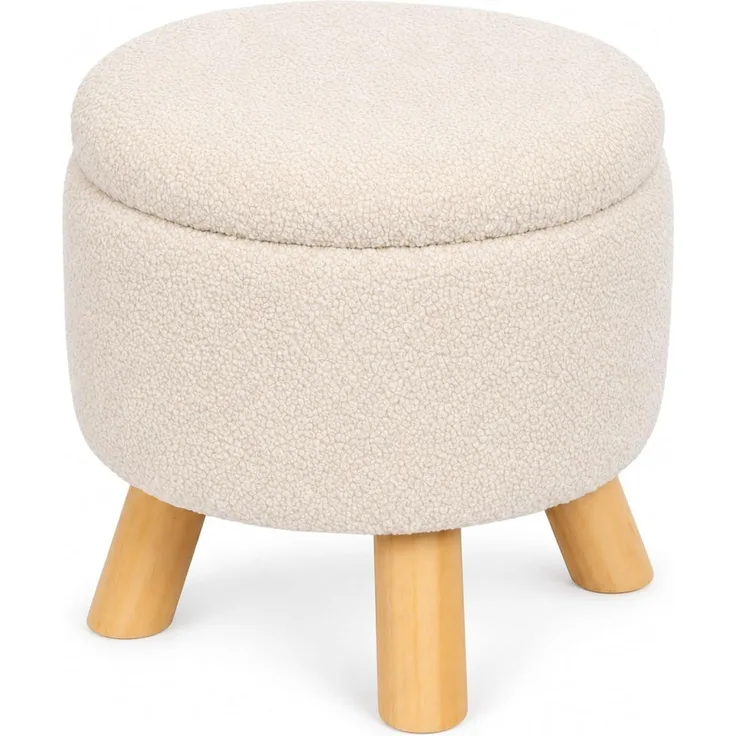 Relaxdays Hocker mit Stauraum Teddystoff