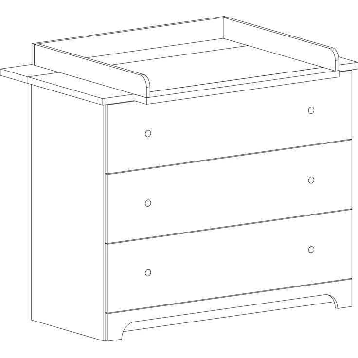 Arthur Berndt 'Thilo' Babyzimmer Sparset 2-teilig, Kinderbett (70x140 cm) und Wickelkommode mit Wickelaufsatz MDF Weiß – Bild 7