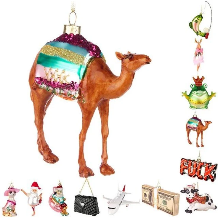 BRUBAKER Weihnachtsbaumkugel Handbemalte Weihnachtskugel - viele lustige Motive - Glas Baumkugel (1 St), Christbaumschmuck Figuren Deko Anhänger Christbaumkugel Weihnachtsdeko – Bild 4