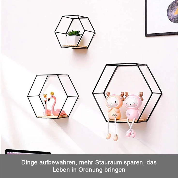 TUWENA Wandregal Wandmontierte schwimmende Regale, 3er-Set in verschiedenen Größen
