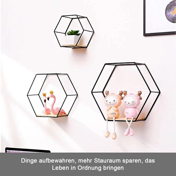 TUWENA Wandregal Wandmontierte schwimmende Regale, 3er-Set in verschiedenen Größen
