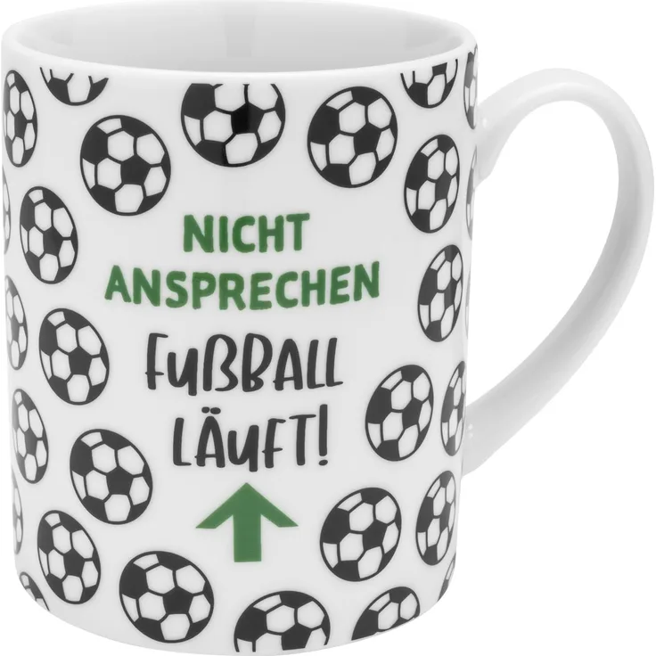 GRUSS & CO XL-Tasse Motiv Fußball | lustige Kaffeetasse, Porzellan, Becher groß 60 cl | Männergeschenk, Partygeschenk | 73883