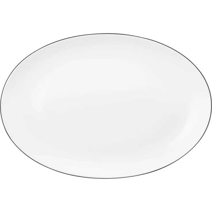 Seltmann Weiden Lido Black Line Servierplatte oval 35 x 24 cm