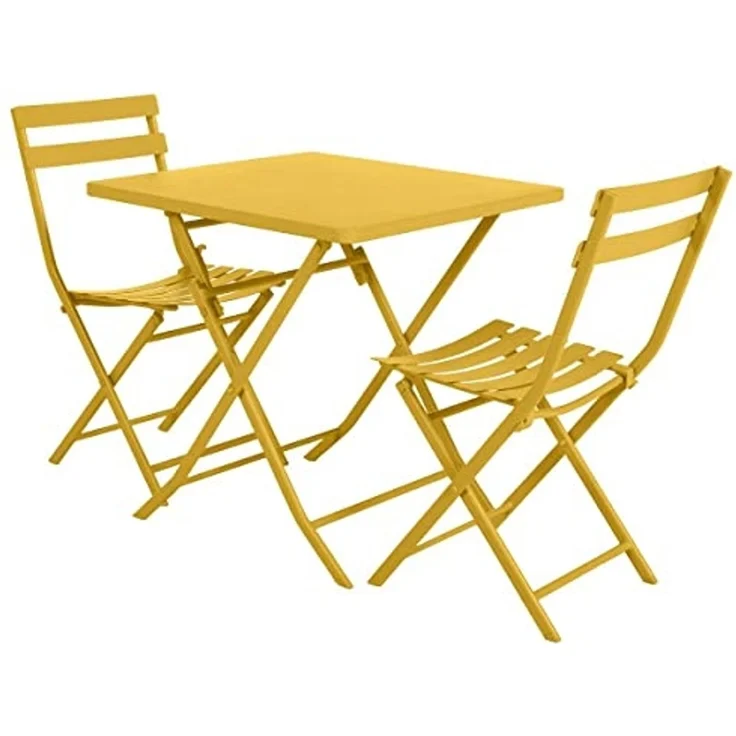 Hespéride - Quadratischer klappbarer Gartentisch Greensboro Senfgelb - 2 Plätze - Senfgelb – Bild 4