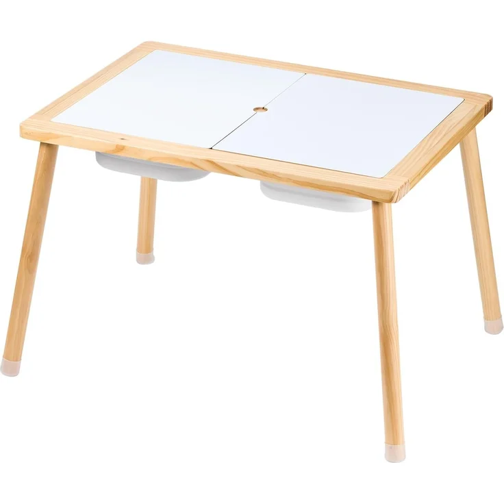 VEVOR Sensoriktisch für Kleinkinder Aktivitätstisch mit 3 faltbaren Aufbewahrungsbehältern & doppelseitiger Tafel, Sand- und Wassertisch Sensoriktisch für Kinder aus Holz zum Zeichnen Lernen Essen – Bild 9