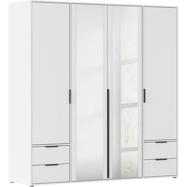 rauch Drehtürenschrank Kleiderschrank Schrank Garderobe Wäscheschrank NAGATA mit Spiegel (in 3 verschiedenen Ausstattungen BASIC/CLASSIC/PREMIUM) und Schubladen sowie Stangengriffen TOPSELLER MADE IN GERMANY – Bild 4