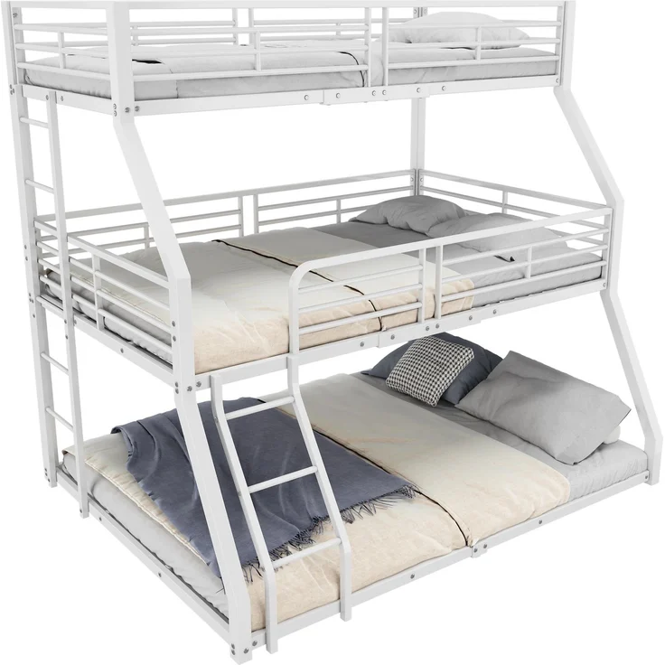 Bett 90x200 cm Dreifach-Etagenbett aus Metall – platzsparend, sicher und robust – Bild 5