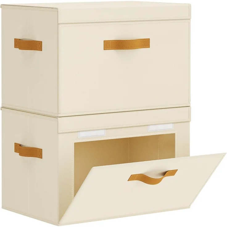ABC Große Aufbewahrungsbox mit Deckel, faltbar, beige