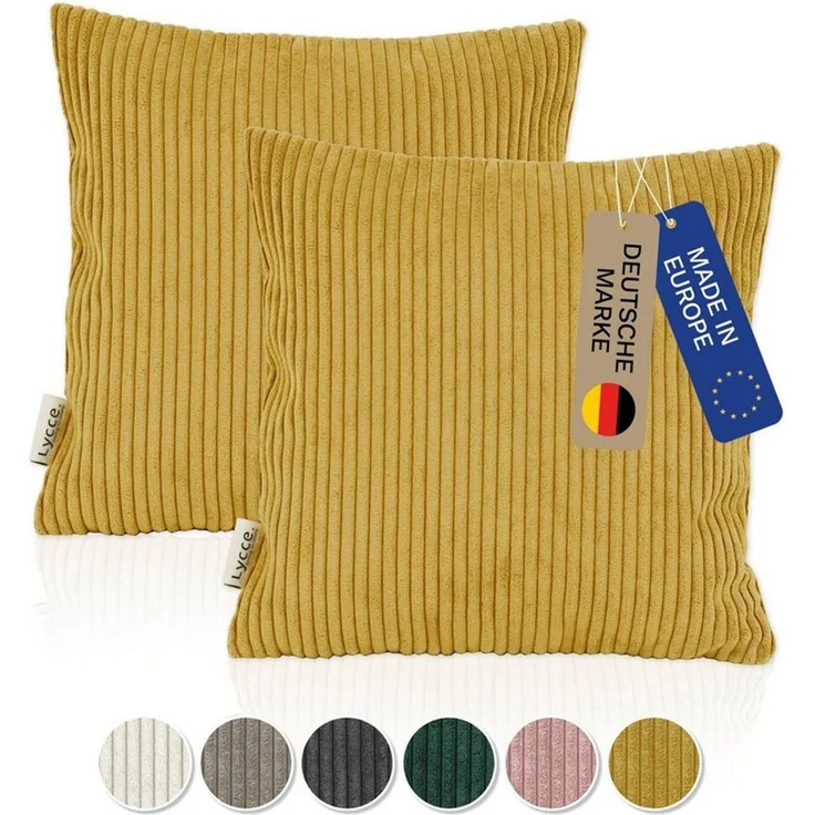Lycce Dekokissen Kissenbezug 2er Set CORD Stoff (50 x 50 cm) - made in EU – Bild 5