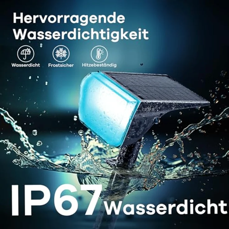 Linkind Halloween Bunte Solar Gartenleuchte für außen, RGB & Weiß 10 Modi Solar Außenlampen mit Ladeindikator & Ultra-lange Leuchtdauer, Winterfest Solarstrahler für Party, Weihnachten, 3 Stück – Bild 6