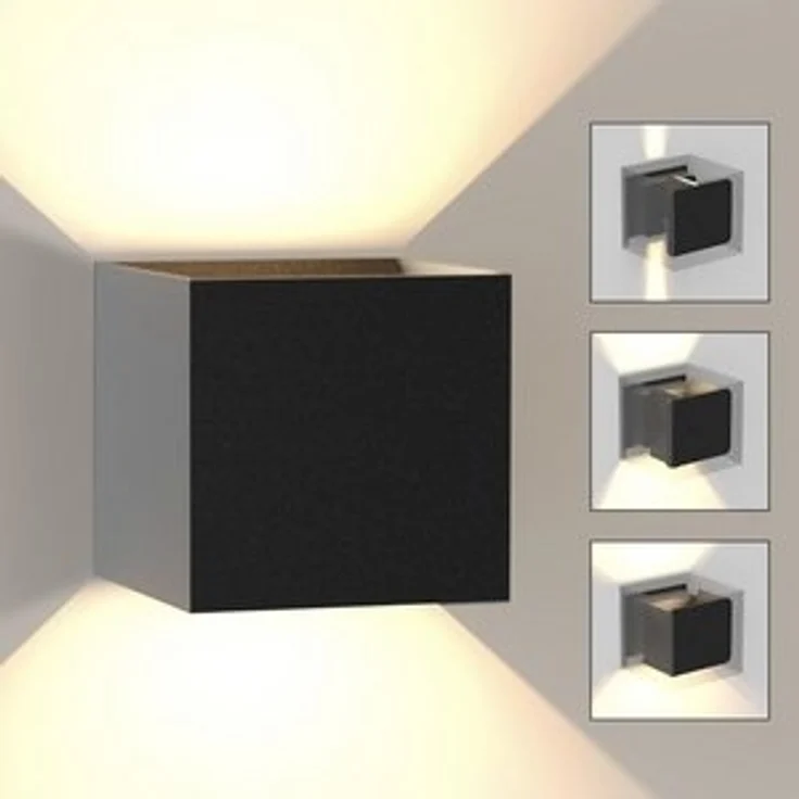 Nettlife Wandleuchte Led Wandleuchte Up Down Strahl 7W, und, LED fest integriert, Warmweiß, für Schlafzimmer Wohnzimmer Flure – Bild 6