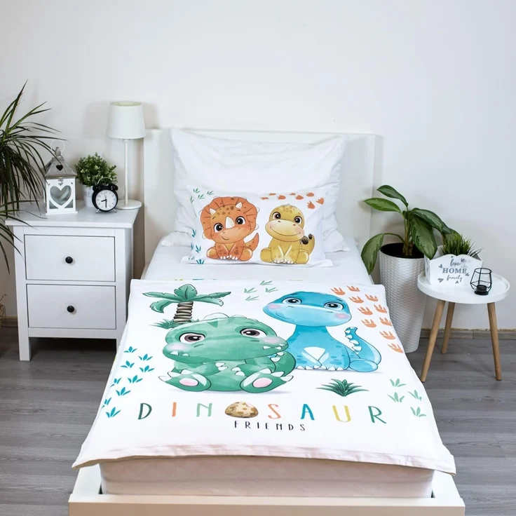 Kinder Bettwäsche mit Dino-Motiv – Bettbezug 100x135 cm & Kissenbezug 40x60 cm – Bild 2