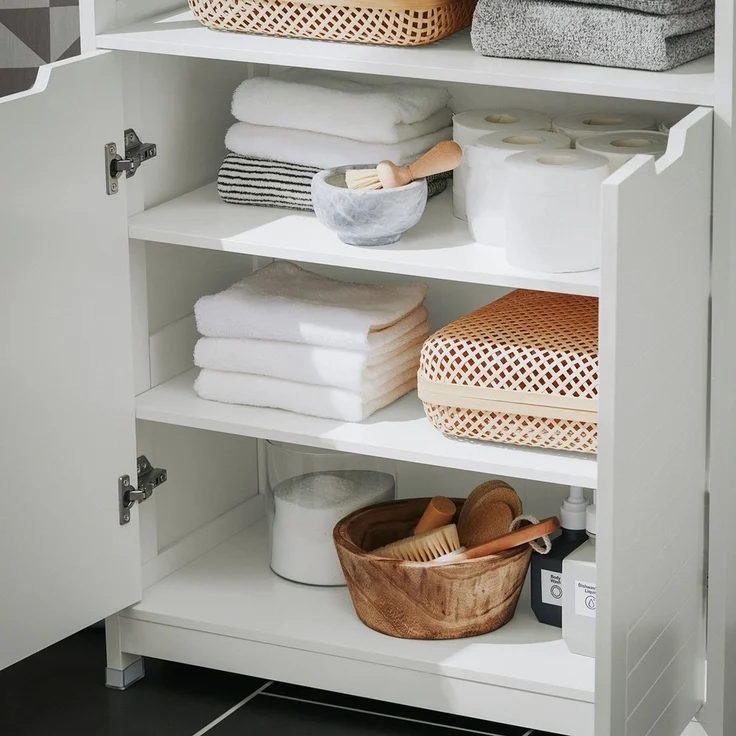 SoBuy BZR121-W Badunterschrank, MDF, Lackiert, Weiß, 70 x 90 x 35 cm – Bild 6