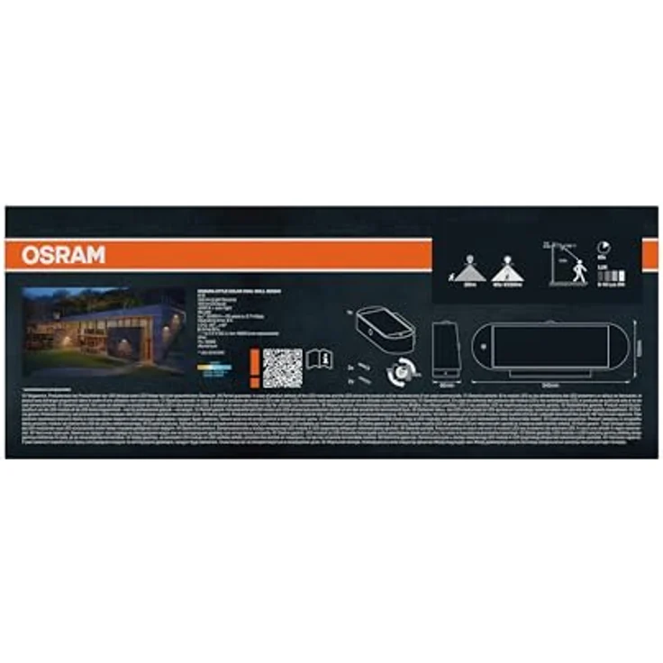 Osram ENDURA Style Oval Solar-Wandleuchte, kaltweißes Licht (4000K), integrierter Sensor, ohne Strom nutzbar, lange Batterielaufzeit: 30 Mal 60 Sekunden im PIR Modus, Schutzklasse IP44, schwarz – Bild 4