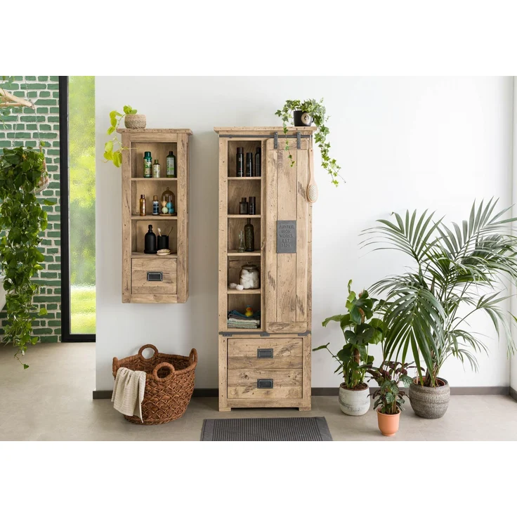Schrank Mango 70x35x195 whitewash lackiert RAILWAY #384 – Bild 9