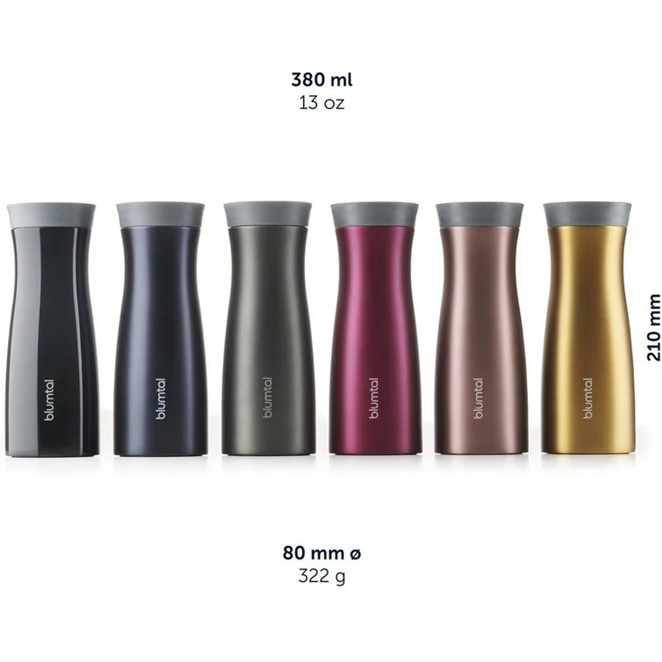 Blumtal Isolierflasche Blumtal auslaufsicherer Thermobecher London, Edelstahl Becher - 380ml – Bild 3