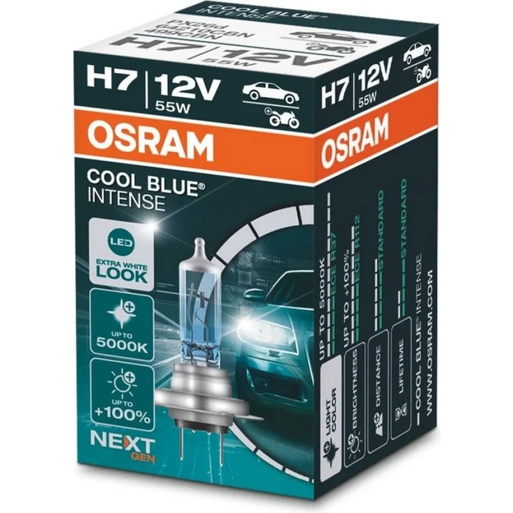 Osram Halogenlampe OSRAM COOL BLUE INTENSE NextGen. H7 PX26d 12V/55W (1er Faltschachtel) – Bild 2