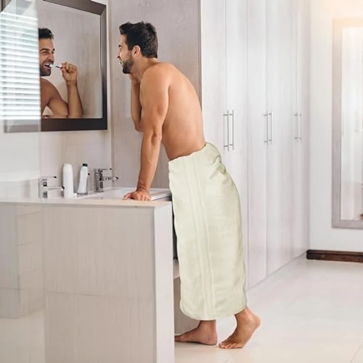 Utopia Towels,Luxuriöses Jumbo-Badetuch,100% ringgesponnene Baumwolle, extra großes Badetuch – superweiches Hotel-Qualitätshandtuch (89x178 cm, 2er-Pack) (Elfenbein) – Bild 3