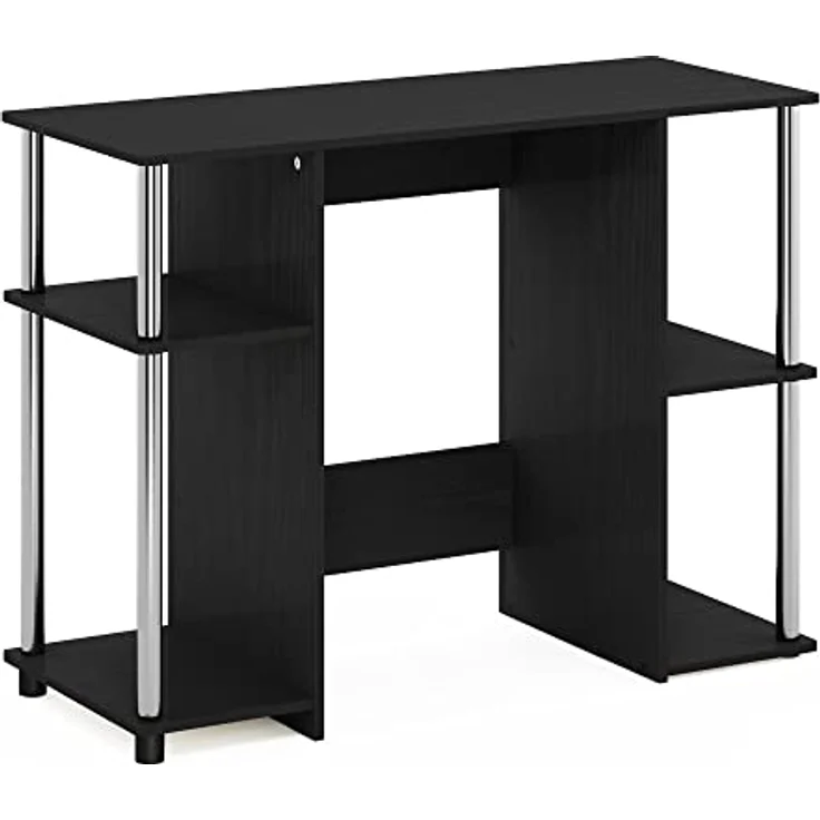Furinno JAYA Kompakter Computer-Studientisch, Americano, Edelstahlrohre – Bild 6