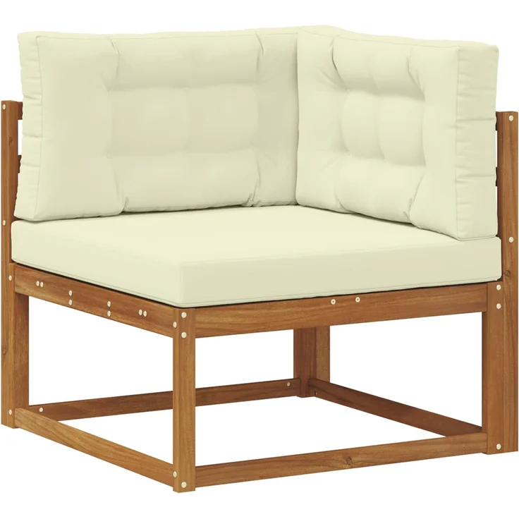 vidaXL Outdoor-Sofagarnitur mit Kissen 5 pcs Natur und Creme 3382568 – Bild 4