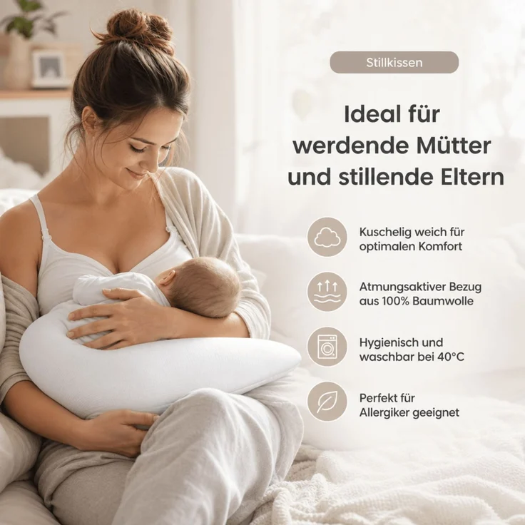 Theraline Musselinmond Stillkissen 140 x 27 cm TOP – Bild 4