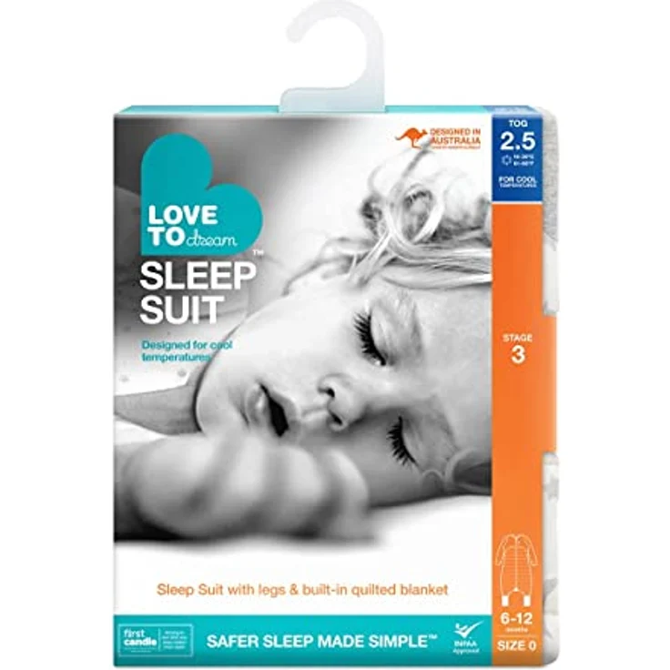 Love To Dream Schlafsack mit Füßen, 12-24 Monate, integrierte Steppdecke für kühle Temperaturen (16-20°C), statt Bettdecke, Schlafanzug Baby Winter, Babyschlafsack, Weiß – Bild 7