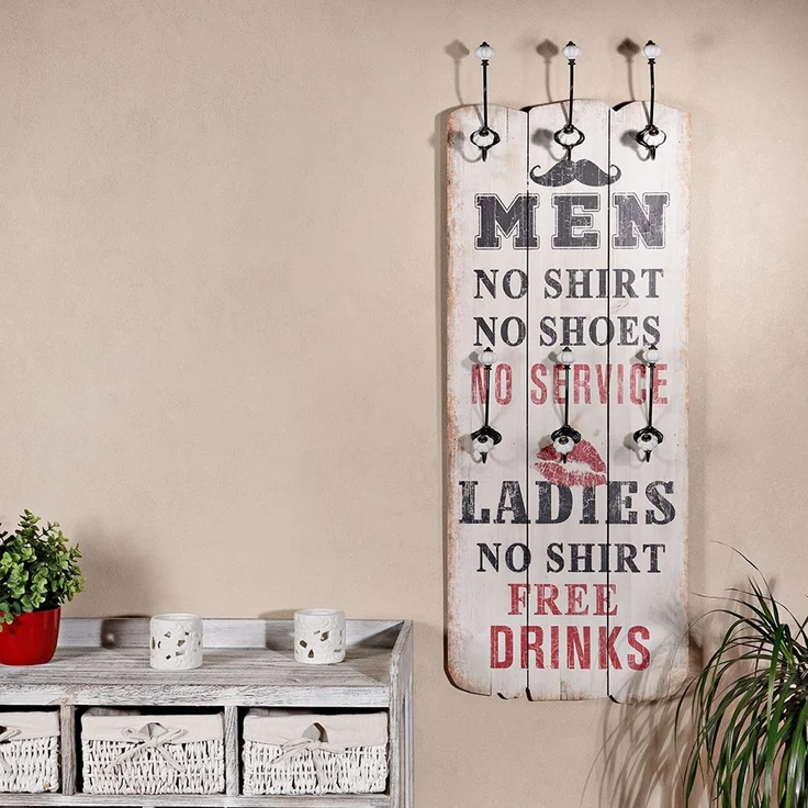 Wandgarderobe Garderobenpaneel Garderobe Wandpaneel Haken Flurgarderobe braun – Bild 1