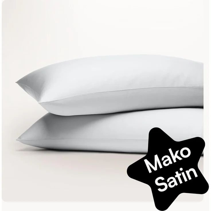 Seralino Kissenbezüge Mako Satin Kissenbezug (100% Bio Baumwolle) weich, hautfreundlich, (2 Stück), Fairtrade/ GOTS zertifizierte uni Kissenhülle mit Reißverschluss – Bild 1
