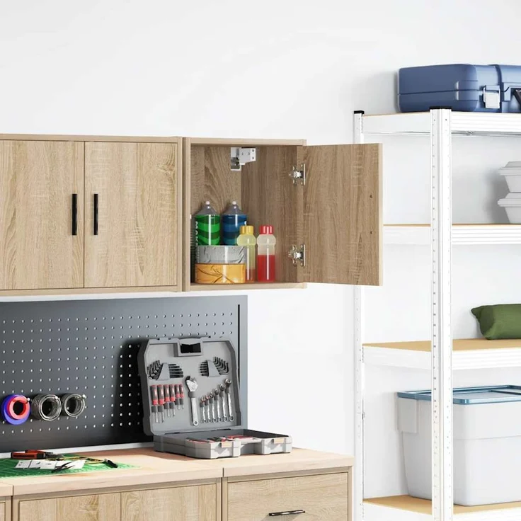 vidaXL Garagen-Wandschrank Sonoma-Eiche Holzwerkstoff 860629 – Bild 2