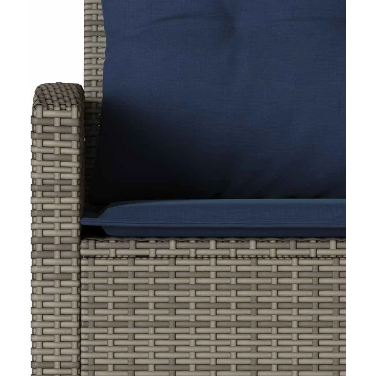 vidaXL 6-tlg. Garten-Sofagarnitur mit Kissen L-Form Grau Poly Rattan 3213544 – Bild 9