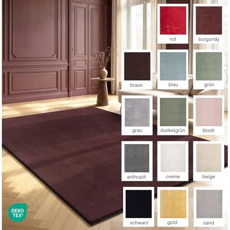 the carpet Relax kuscheliger Kurzflor Teppich, Anti-Rutsch Unterseite, Waschbar bis 30 Grad, Super Soft, Felloptik, Beige, 120x160 cm – Bild 11