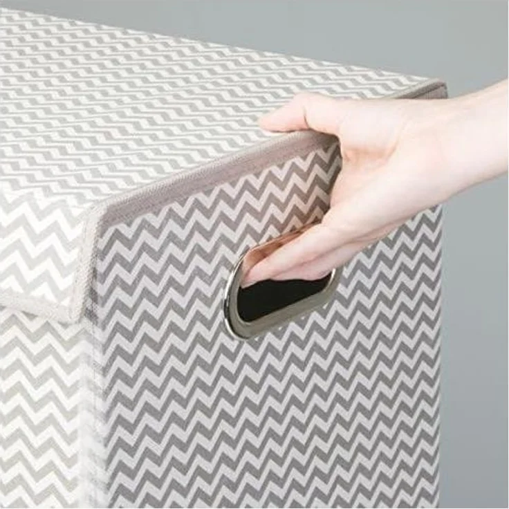 mDesign Wäschekorb Wäschetruhe Wäschebox Deckel und Griffe Taupe Natur – Bild 5