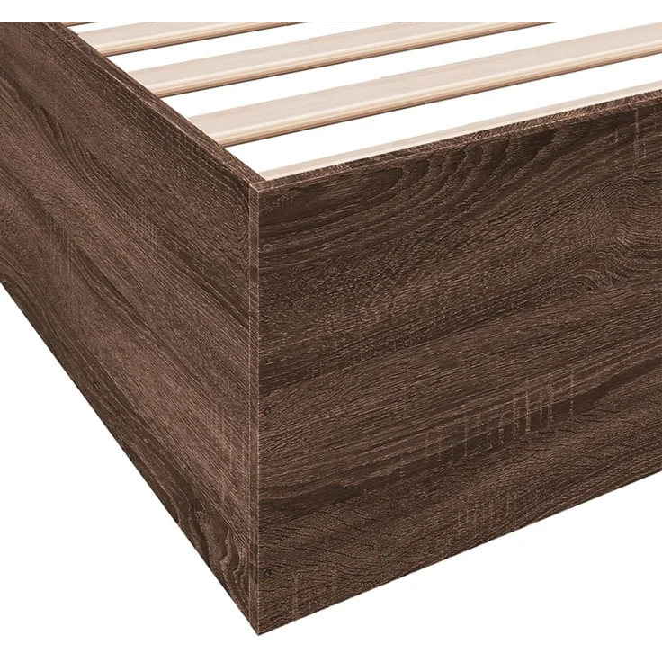 vidaXL Bettgestell Braun Eichen-Optik 200x200 cm Holzwerkstoff 3280992 – Bild 6