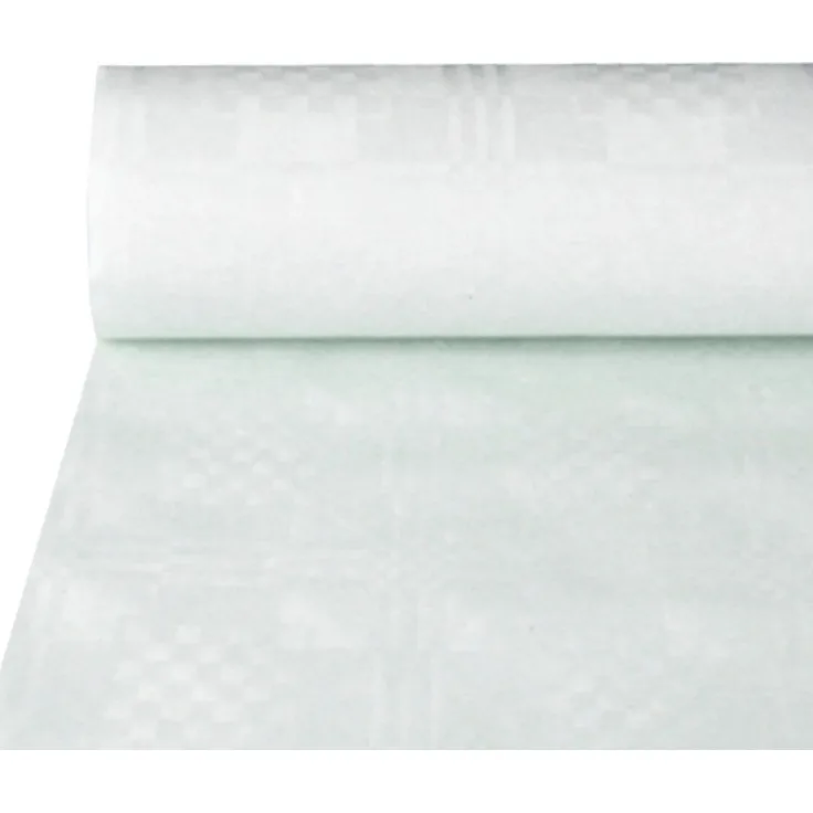 Papiertischtuch mit Damastprägung 25 m x 1 m weiss