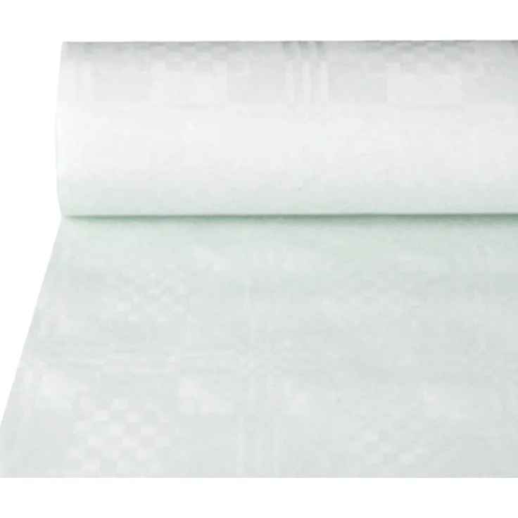 Papiertischtuch mit Damastprägung 25 m x 1 m weiss