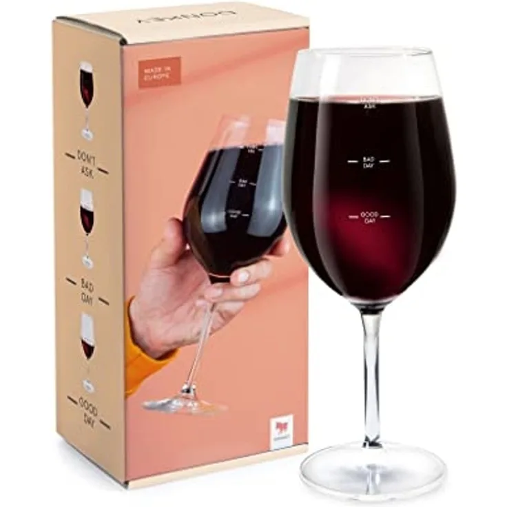 Donkey Products Glas Of Moods, Weinglas mit Aufdruck, Wein Glas, Weißweinglas, Rotweinglas, 540 ml, 210810