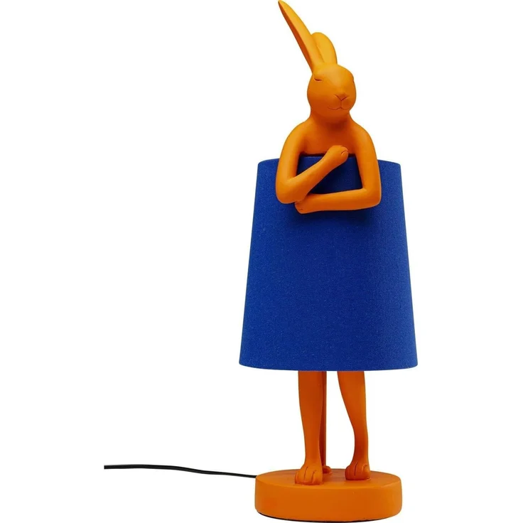 Kare Design Tischleuchte Animal Rabbit, Orange/Blau, Hasenleuchte, Tischlampe, Tiermotiv, kein Leuchtmittel enthalten, 50 x 17 x 20 cm (H/B/T)